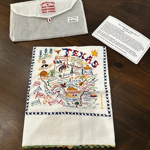 NWT Cat Studio Texas State Dish/Hand/Bar Towel - The Geography Collection - Picture 1 of 7